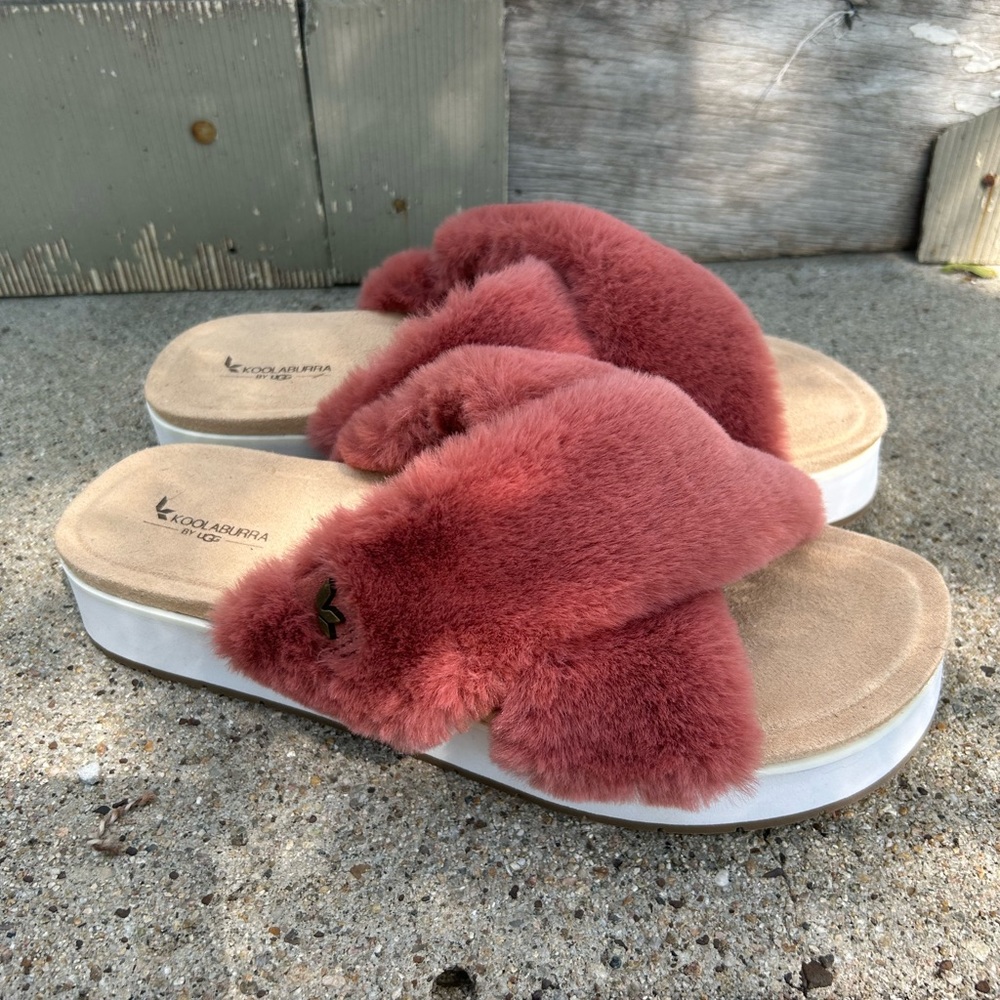 Koolbura Slides with Plush Faux Fur